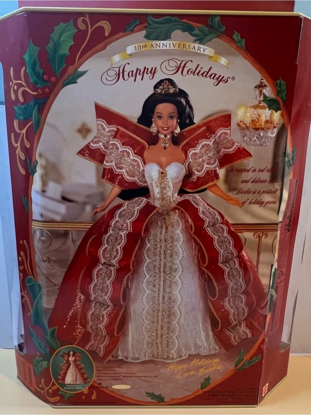 Mattel Holiday Barbie in Red, White & Gold Festive Gown